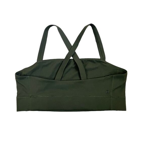 Everlane Perform Dark Green Sports Bra Racer Back Large - Picture 2 of 4